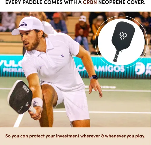 Vista 7 de CRBN Pickleball - X Series Power Paddle Carbon Fiber Pickleball Paddle with Foam Injected Edges for Expanded Sweet Spot