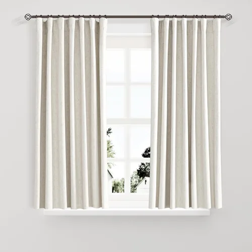Vista 28 de Joywell - 2 cortinas de lino 100% opacas, con bolsillo para cortinero, trabilla trasera, cinta para ganchos y anillas con clip, con aislamiento