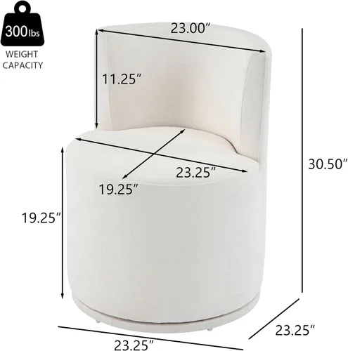 Vista 2 de Christopher Knight Home Silla - Silla moderna tapizada giratoria de 360°, silla de madera para sala de estar con rotación, cómoda silla de lectura