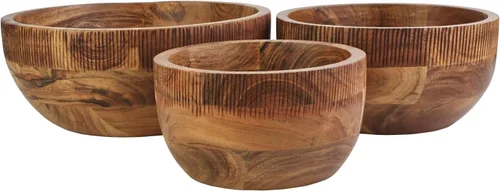 Vista 7 de Fitz and Floyd Caleb - Juego de 3 cuencos de madera de acacia