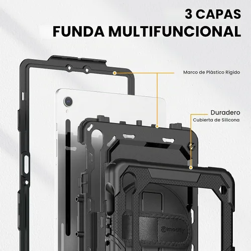 Vista 7 de Timecity Funda para Samsung Galaxy Tab S10 Lite/S10 FE/S9 FE 5G/S9, color Funda protectora resistente de 10.9 pulgadas/11 pulgadas con protector