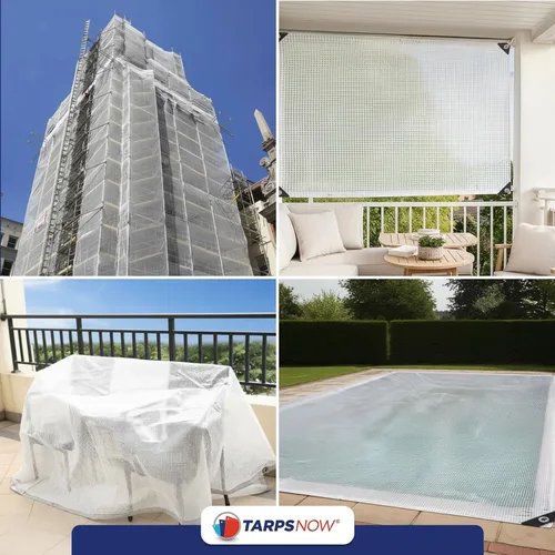 Vista 5 de Tarps Now - Lona de polietileno translúcida de 6 x 8 pies, cubierta impermeable resistente de 14 milésimas de pulgada de pulgada de diámetro, lona