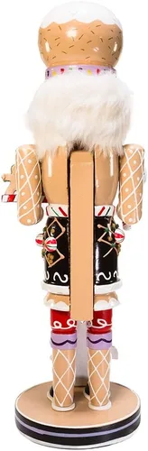 Vista 5 de Kurt Adler, cascanueces navideño de jengibre de madera, 16 pulgadas