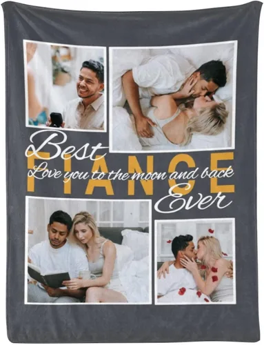 Vista 28 de Manta personalizada con fotos, mantas personalizadas con imagen para madre, padre, niños, hermana, amigos, parejas, cumpleaños, 1 foto, 30 x 40