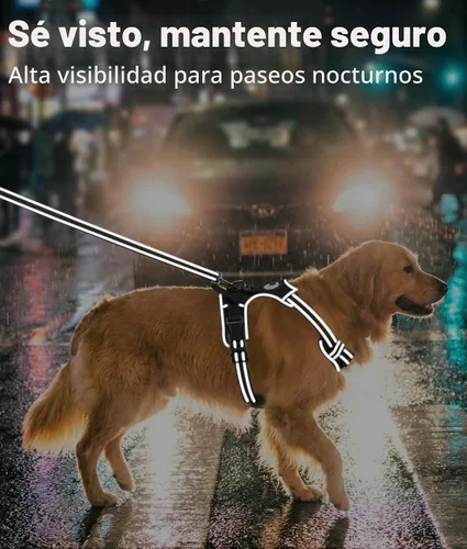 Vista 5 de Joytale Arnés sin tirones para perros pequeños, chaleco reflectante para mascotas con clip frontal, arnés acolchado suave ajustable con asa de fácil