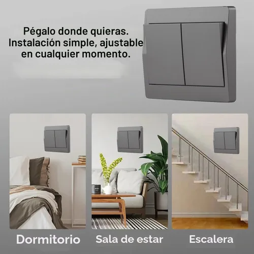 Vista 6 de Interruptor de luz inalámbrico autoalimentado, control remoto con rango