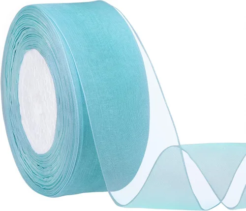 Vista 8 de Hapeper Cinta de organza transparente de 1 1/2 pulgadas, 50 yardas/rollo (negro)