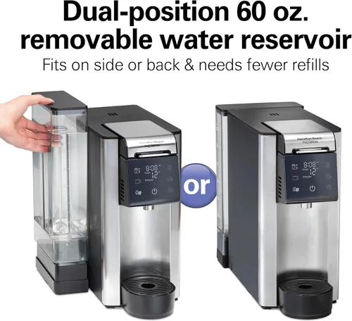 Vista 4 de Hamilton Beach FlexBrew Advanced 5-en-1 Cafetera Térmica Programable de 12 Tazas de Goteo y Porción Individual para Café Caliente y Helado, Depósito
