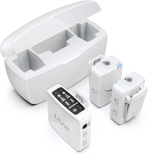 Vista 10 de FIFINE Micrófono Lavalier Inalámbrico para iPhone/Android/Cámara, Sistema de Micrófono de Solapa Inalámbrico de 2 Unidades para Grabación de Vlog