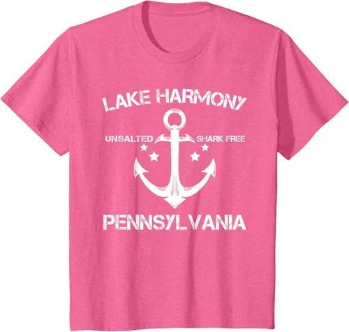 Vista 58 de Playera divertida de Lago Harmony Pennsylvania para acampada o pesca Negro