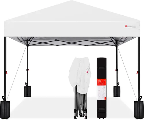 Vista 32 de Best Choice Products Carpa Toldo Desplegable de 10x10 pies para Instalación de 1 Persona, Refugio Portátil Instantáneo con Botón de 1 Toque