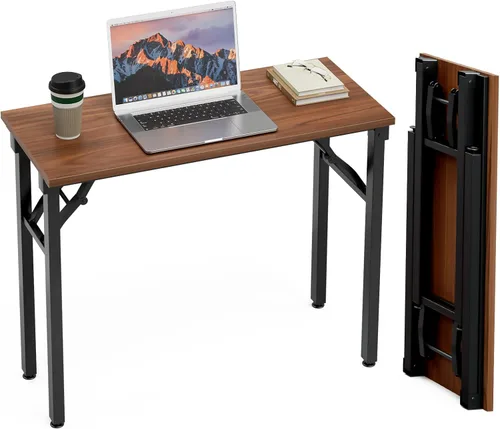 Vista 19 de TEMI Mesa de Computadora Pequeña Mesa Plegable - Escritorio de Oficina Plegable de 35.8", Sin Ensamblaje, Perfecto para Espacios Pequeños