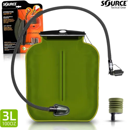 Vista 2 de Source Tactical ILPS - Vejiga ancha de perfil bajo de 3 litros, para integración con chaleco balístico, válvula para beber tormenta de alto flujo