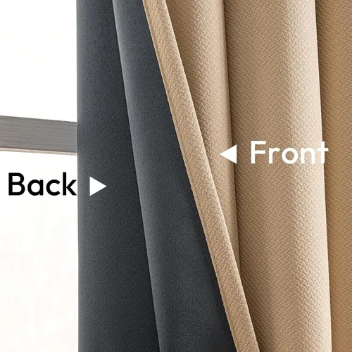 Vista 5 de NANPIPER Cortinas 100% opacas para dormitorio, juego de 2 paneles de 54 pulgadas de largo, cortinas de tratamiento de ventanas con aislamiento