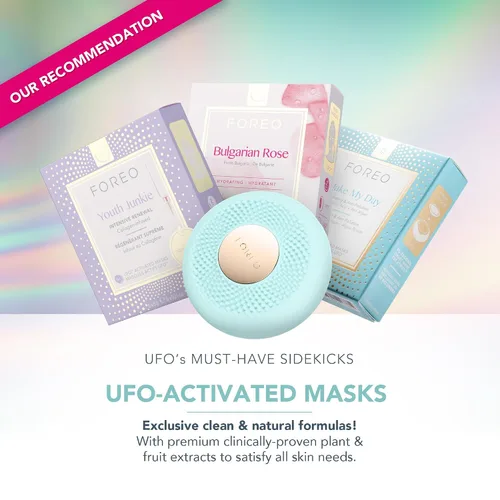 Vista 4 de FOREO UFO 3 mini 4 en 1 mascarilla facial dispositivo de cuidado de la piel - hidratante facial - antienvejecimiento - luz roja - calentamiento