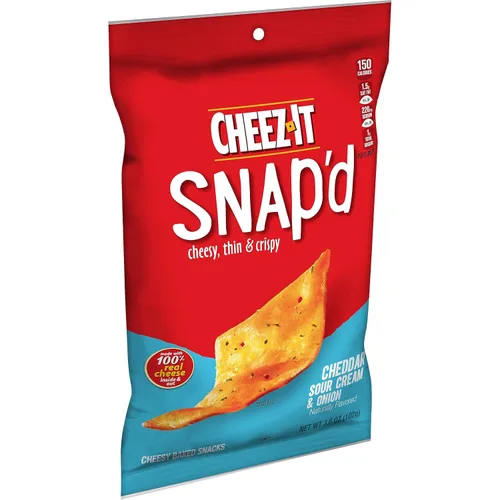 Vista 15 de Cheez-It Snap'd - Pasabocas horneados de doble queso, bolsa de 3.6 onzas (paquete con 6 bolsas)