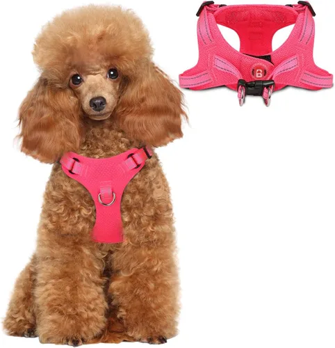 Vista 10 de Arnés para perro, arnés reflectante ajustable sin tirones, transpirable suave para perros pequeños y medianos, gatos, negro, XXS