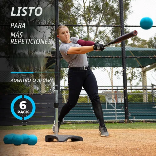 Vista 6 de GoSports 16 oz Weighted Training Softballs, 6 Pack - Choose Standard or PRO Pro - Azul