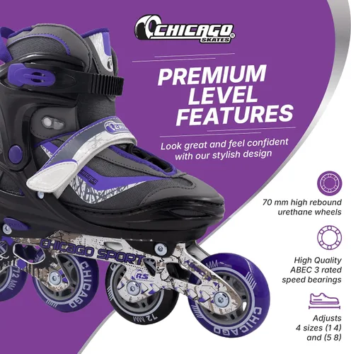 Vista 2 de CHICAGO Skates Patines ajustables para niños en línea