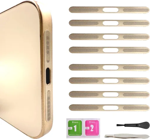 Vista 10 de Protector de polvo de altavoz de metal de alta calidad para iPhone 16 Pro, cubierta de malla antipolvo, sin silenciamiento de sonido, evita costosas