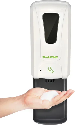 Vista 7 de Alpine Dispensador automático de desinfectante de manos, dispensador de jabón sin contacto para restaurante, hospital, escuela, hotel, cocina