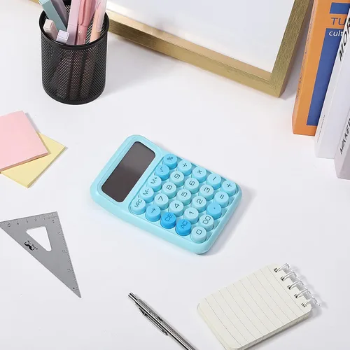 Vista 6 de Mr. Pen - Calculadora con interruptor mecánico, 12 dígitos, pantalla LCD grande, calculadora azul con botones grandes, suministros para el regreso