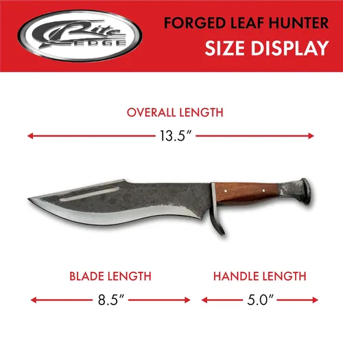 Vista 3 de SZCO Supplies Machete de hoja de hoja de madera forjado a mano de 13.5 "con funda, marrón