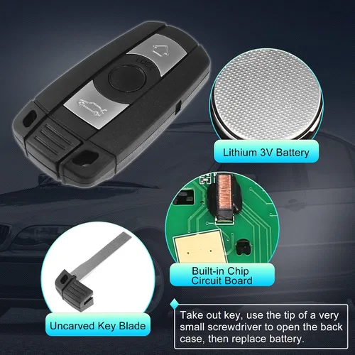 Vista 4 de X AUTOHAUX 315MHz KR55WK49127 Reemplazo inteligente de proximidad sin llave remoto de entrada remoto para BMW 1 3 5 6 Series 2006-2014 3 botones