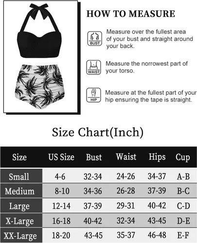 Vista 6 de Angerella Conjunto de bikini para mujer, traje de baño de época, con estampado de lunares y de tiro alto