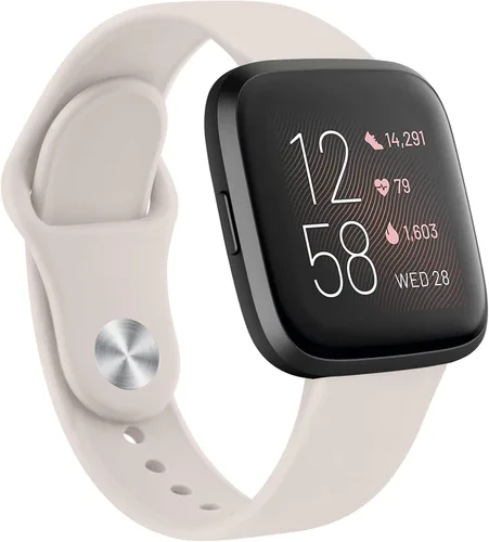 Vista 11 de AK Correas de silicona compatibles con Fitbit Versa 2, correas clásicas suaves de repuesto para reloj inteligente Fitbit Versa (azul abismo)