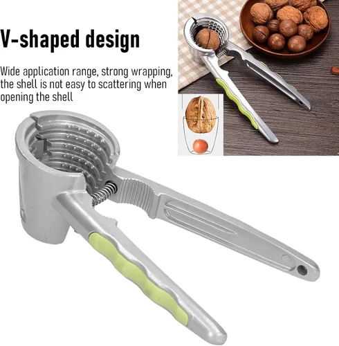 Vista 7 de plplaaoo - Alicates de nueces duraderos para nueces, galleta de nueces multifuncional, abridor de galletas de nueces con aguja de nogal y mango