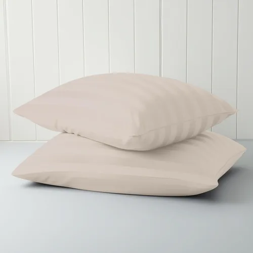 Vista 34 de Juego de 2 protectores de almohada estándar, 100% algodón egipcio con cremallera, 400 hilos, tejido satinado, algodón, color beige, fundas