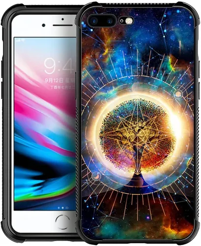 Vista 40 de DJSOK Funda compatible con iPhone 7/8 Plus, diseño con patrón de parachoques trasero, esquinas reforzadas antiarañazos, caver de TPU suave, fundas