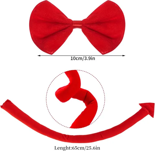 Vista 3 de Halloween Devil Costume Tutu Set Devil Horn Headband Tail Bowtie Tutu Skirt Demon Cosplay Dress Up Party Prop