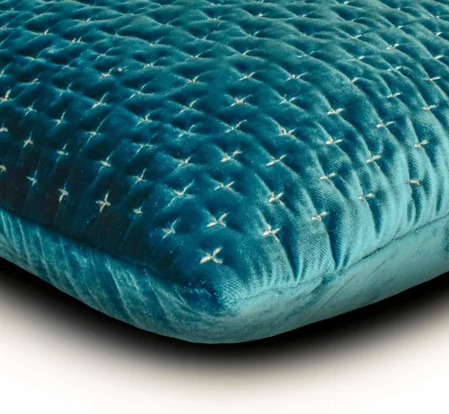 Vista 166 de The HomeCentric Funda de almohada con cremallera, funda de cojín azul de 12 x 12 pulgadas, funda de cojín de algodón bordado para sofá, diseño