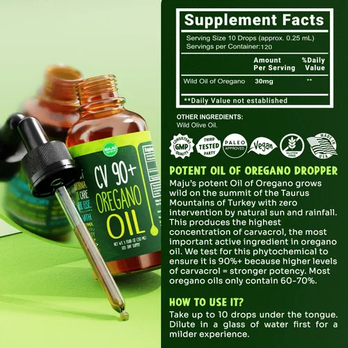 Vista 6 de Maju Superfoods Gomitas de aceite de semilla negra, aceite de orégano y cápsulas de reposición mineral