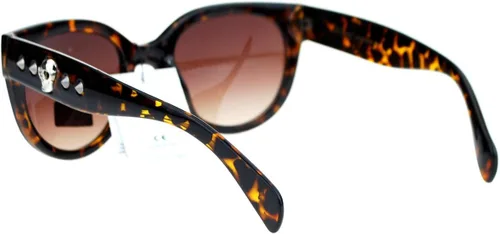 Vista 4 de Gafas de sol redondas de mariposa con tachuelas de calavera para mujer
