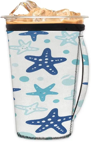 Vista 19 de Funda aislante reutilizable de neopreno con piel de camuflaje del ejército para bebidas, con asa, para la mayoría de cafés o bebidas heladas, 16-18