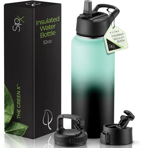 Vista 11 de SIPX™ Botella de Agua Aislada de 18 oz con 3 Tapas – Acero Inoxidable a Prueba de Fugas, Triple Aislamiento – Frío 24 Horas/Caliente 12 Horas