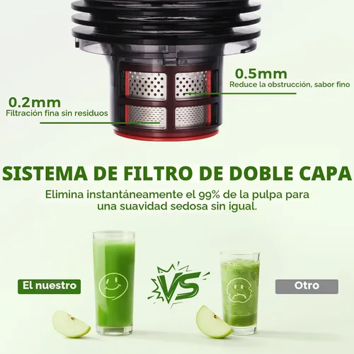 Vista 6 de Cold Press Juicer, 5.5inch Wide Feed Chute Slow Juicer Machine, Masticating Juicer for Whole Vegetables & Fruits, Black