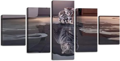 Vista 38 de 5 piezas de pintura sobre lienzo ardiente de fénix dibujado en estilo heráldico fuego fénix arte de pared vintage impresiones obras de arte arte