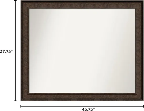 Vista 632 de Amanti Art Espejo de pared personalizado no biselado (25 x 25 pulgadas), marco de bronce acentuado, varios tamaños personalizados, espejo de baño