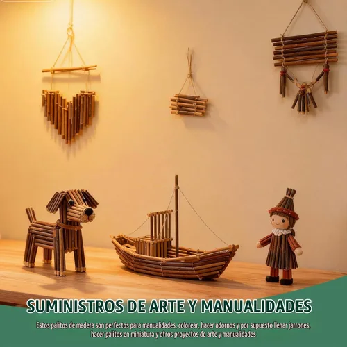 Vista 7 de FSWCCK 100 palitos de manualidades, 4 pulgadas de largo, 0.3-0.5 pulgadas de diámetro, ramas de abedul naturales, mini troncos de madera