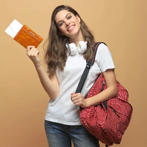 Vista 5 de Caweet Funda de pasaporte RFID bloqueo de viaje cartera de cuero pasaporte con banda elástica, Marrón, Classic