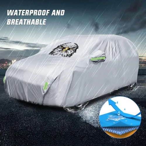 Vista 9 de Nilight Funda impermeable para automóvil SUV para todo tipo de clima, protección UV, resistente al viento, para exteriores, cubierta completa