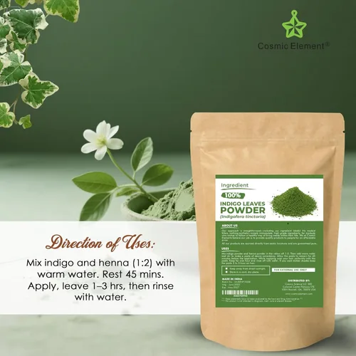 Vista 5 de Cosmic Element Polvo índigo orgánico para el cabello – Tinte índigo natural para hombres y mujeres Sin OGM, polvo vegano que aumenta