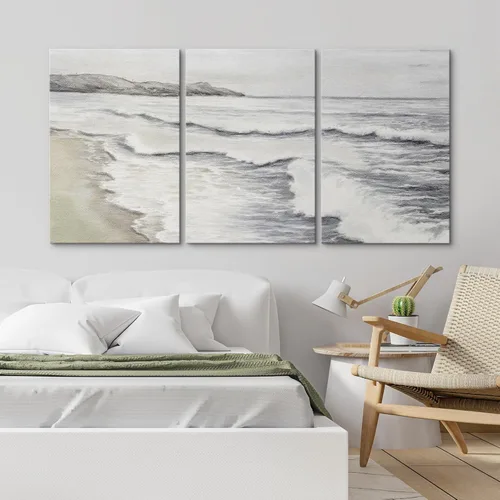 Vista 338 de wall26 Lienzo enmarcado para pared, juego de arte de acuarela pastel, paisaje rural, ilustraciones con formas abstractas, arte moderno, decorativo