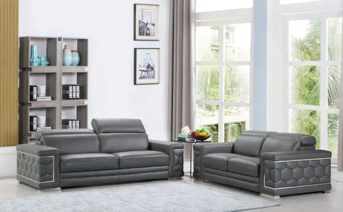 Vista 15 de Blackjack Furniture Usry - Sofá tapizado de piel italiana, color caqui