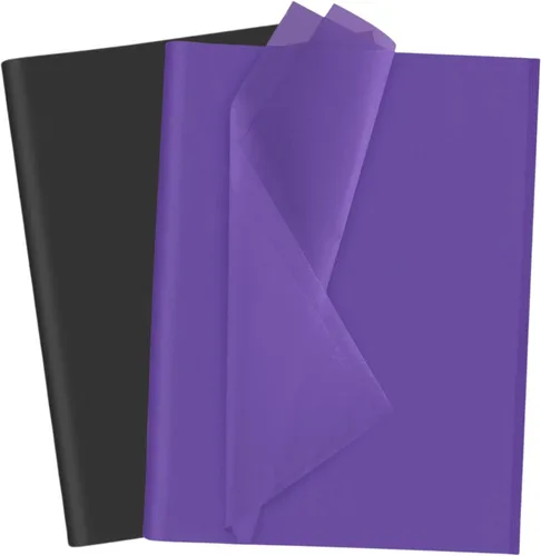Vista 17 de Papel de seda naranja, 60 hojas de papel de seda amarillo para bolsas de regalo, manualidades de otoño de Halloween, bricolaje, papel de seda