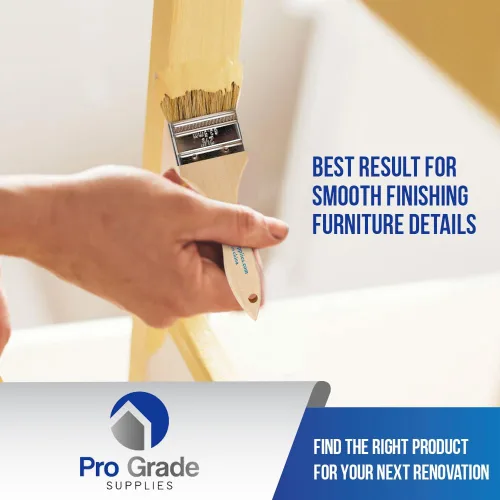 Vista 5 de Pro Grade Brochas para virutas de 2.5 pulgadas, pinceles de pintura desechables, para manchas, paquete de 24 Cerda natural, mango de madera